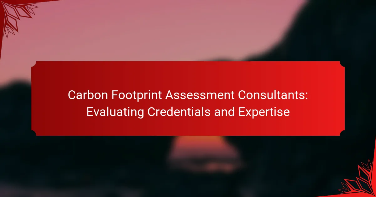 Carbon Footprint Assessment Consultants: Evaluating Credentials and Expertise