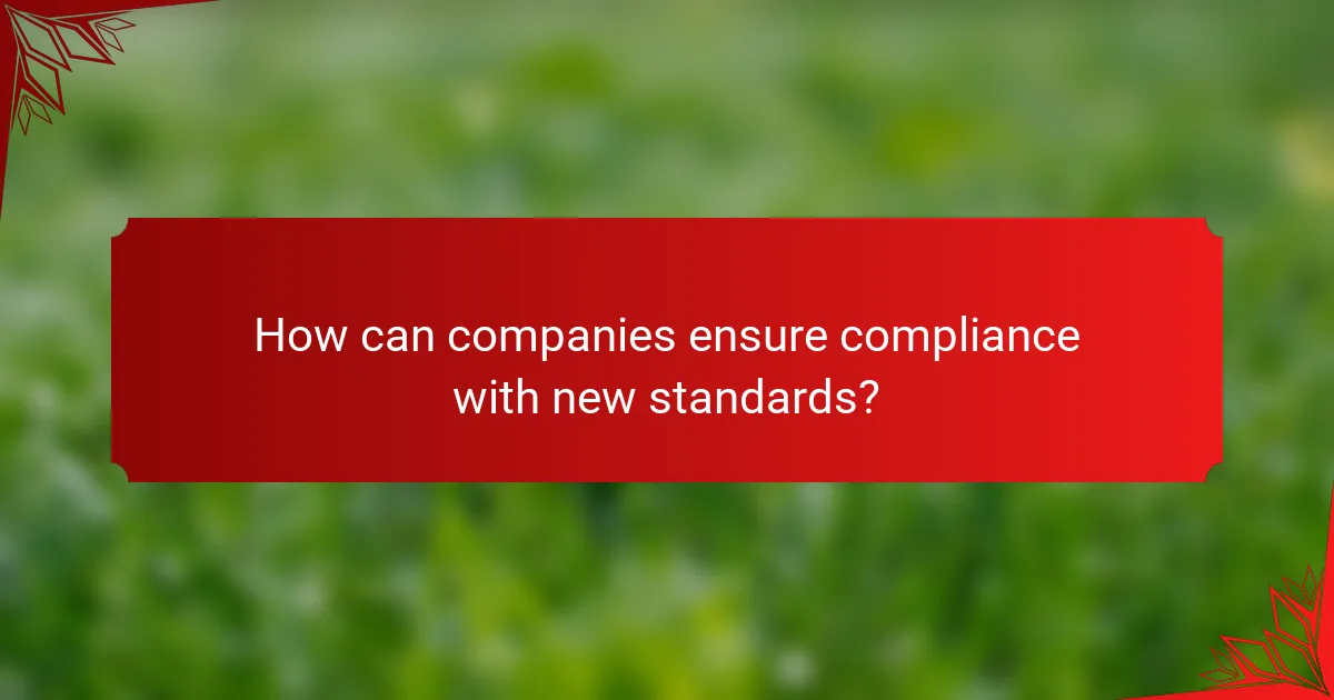 How can companies ensure compliance with new standards?