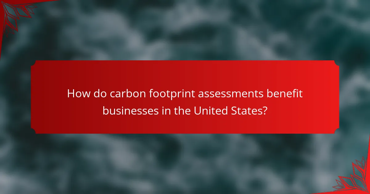 How do carbon footprint assessments benefit businesses in the United States?