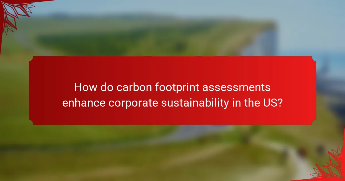 How do carbon footprint assessments enhance corporate sustainability in the US?