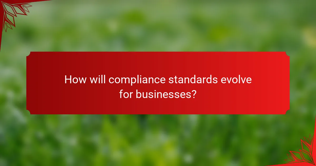 How will compliance standards evolve for businesses?