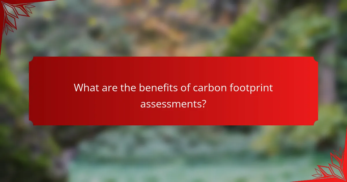 What are the benefits of carbon footprint assessments?