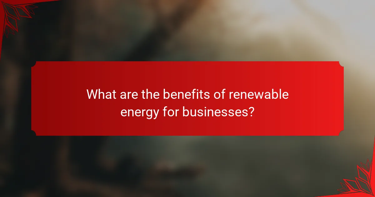 What are the benefits of renewable energy for businesses?