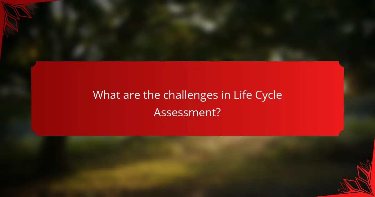 What are the challenges in Life Cycle Assessment?