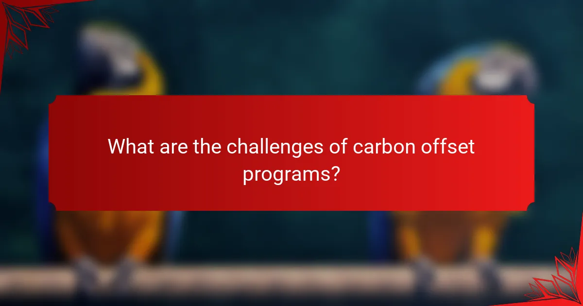 What are the challenges of carbon offset programs?