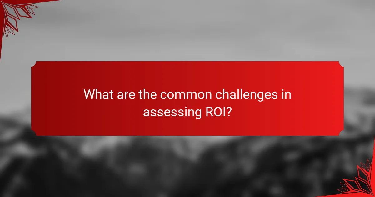 What are the common challenges in assessing ROI?