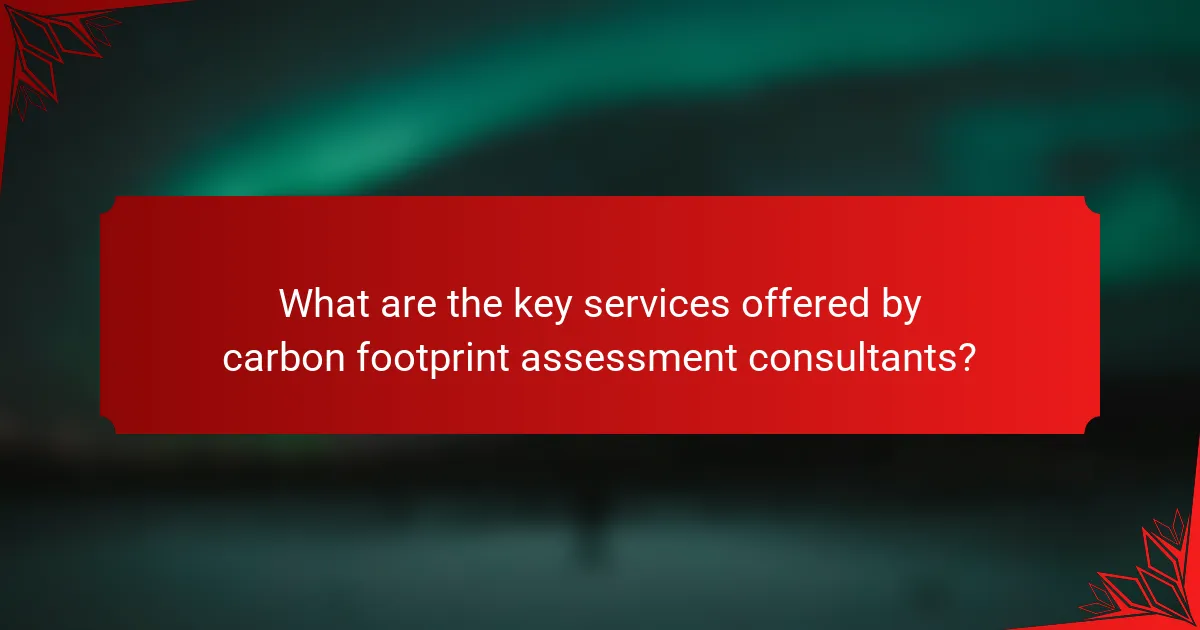 What are the key services offered by carbon footprint assessment consultants?