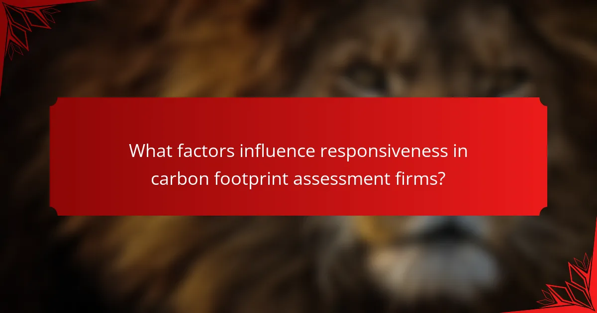 What factors influence responsiveness in carbon footprint assessment firms?