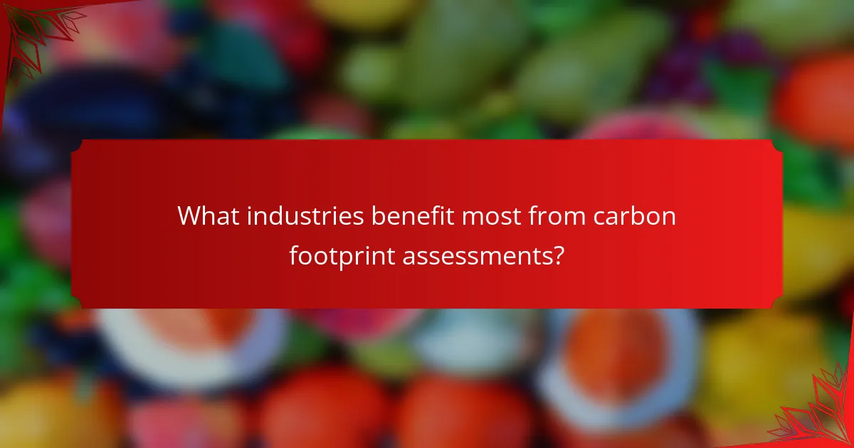 What industries benefit most from carbon footprint assessments?