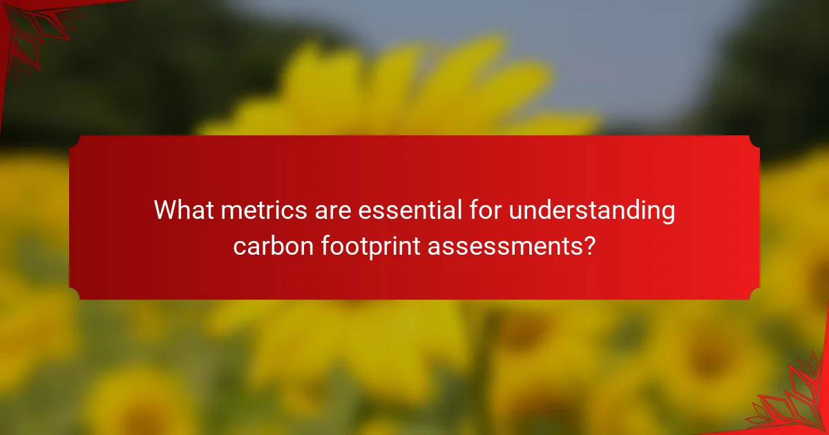 What metrics are essential for understanding carbon footprint assessments?