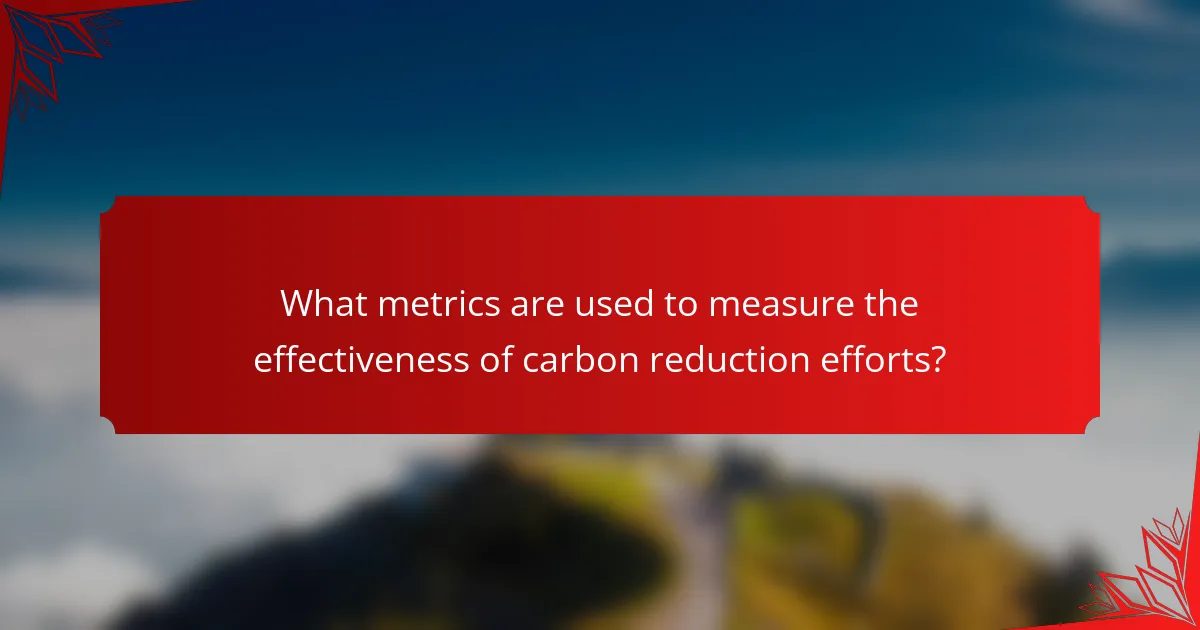 What metrics are used to measure the effectiveness of carbon reduction efforts?